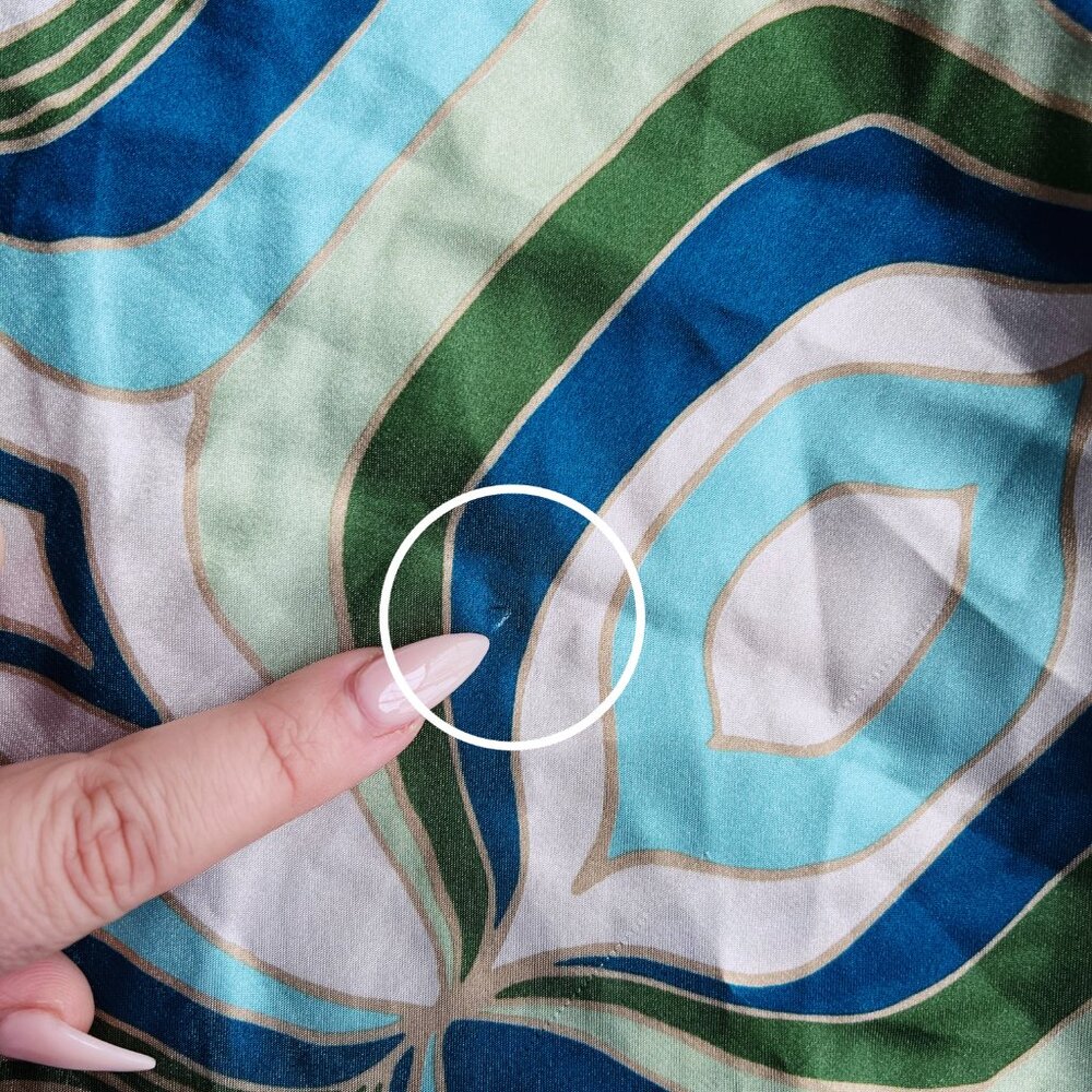 Y2K Grail A. Byer Braided Strap A-line Top | Aqua Blue Green Swirl | Size Small - Picture 6 of 9